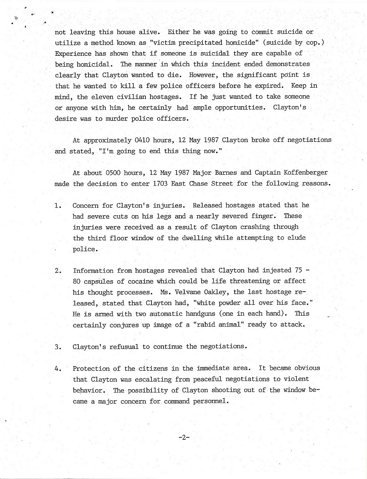 1703 E. Chase St. Hostage Incident May 1987 1 3 p3 75