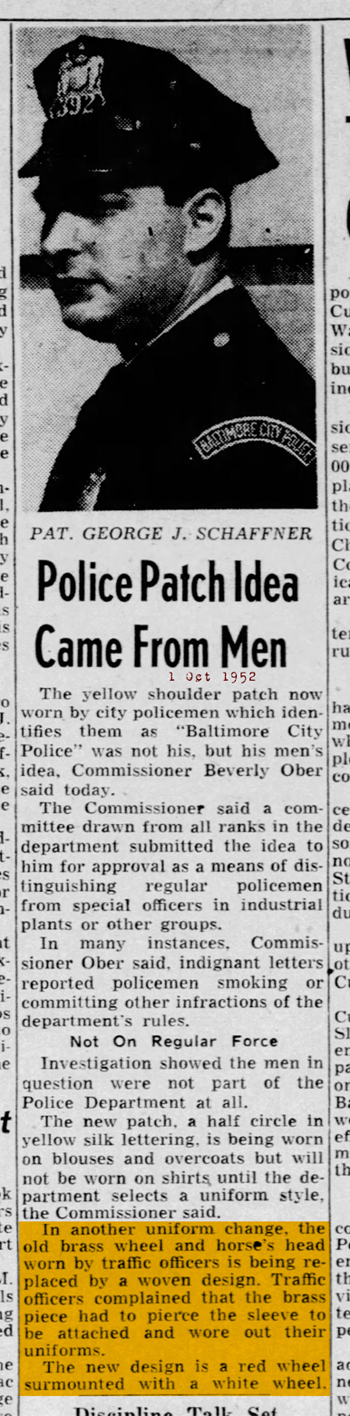 Rocker Patch End of Brass Mounted Patch Wed Oct 1 1952 72