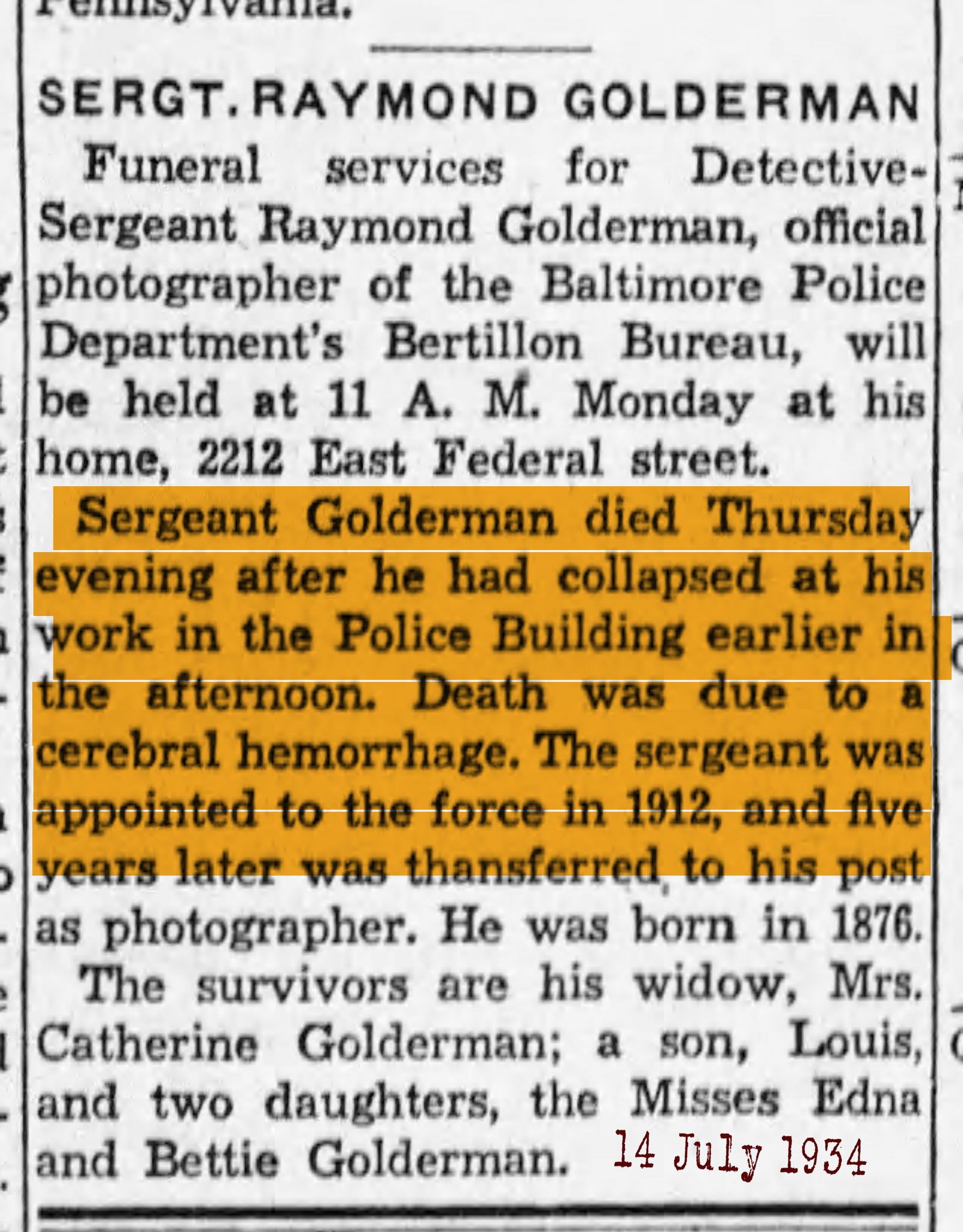 The Baltimore Sun Sat Jul 14 1934