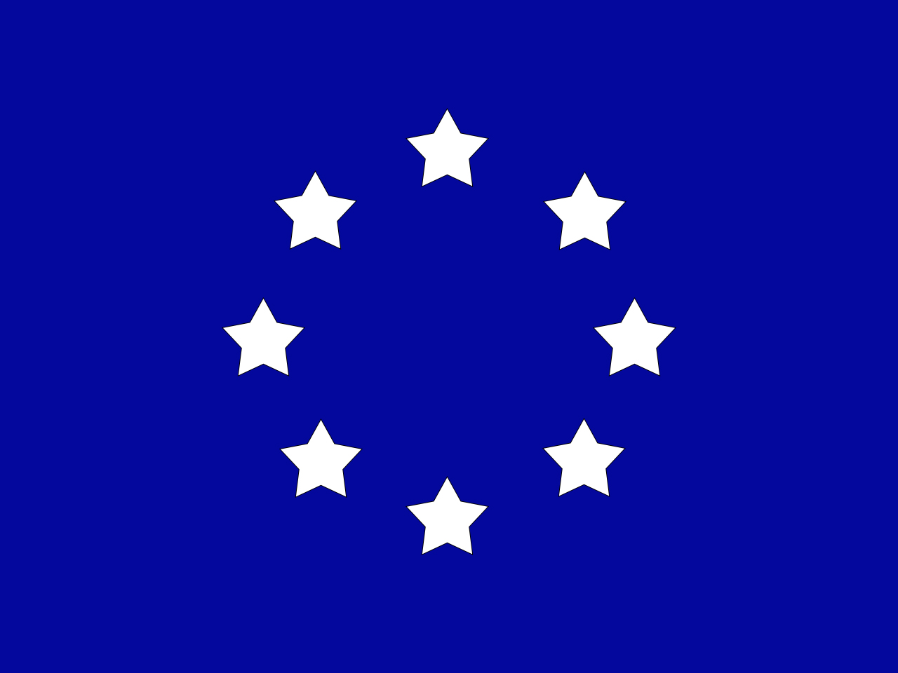 Secessionist Flag a circle of eight white stars on a field of blue