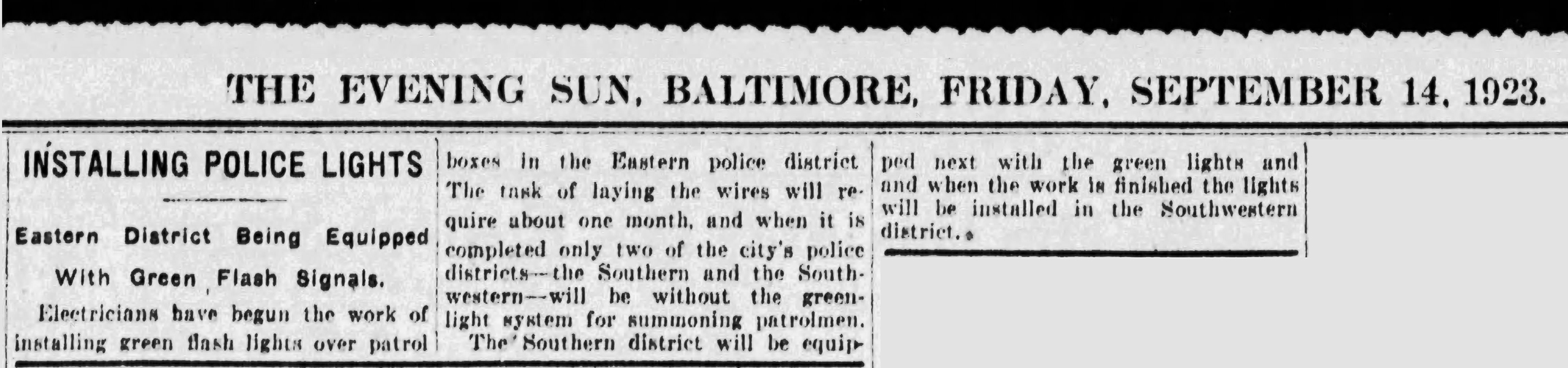 The Evening Sun Fri Sep 14 1923 recall72