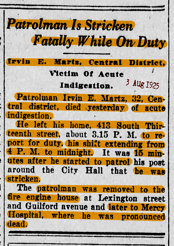 The Baltimore Sun Wed Nov 11 1931 LODD 72 highlight