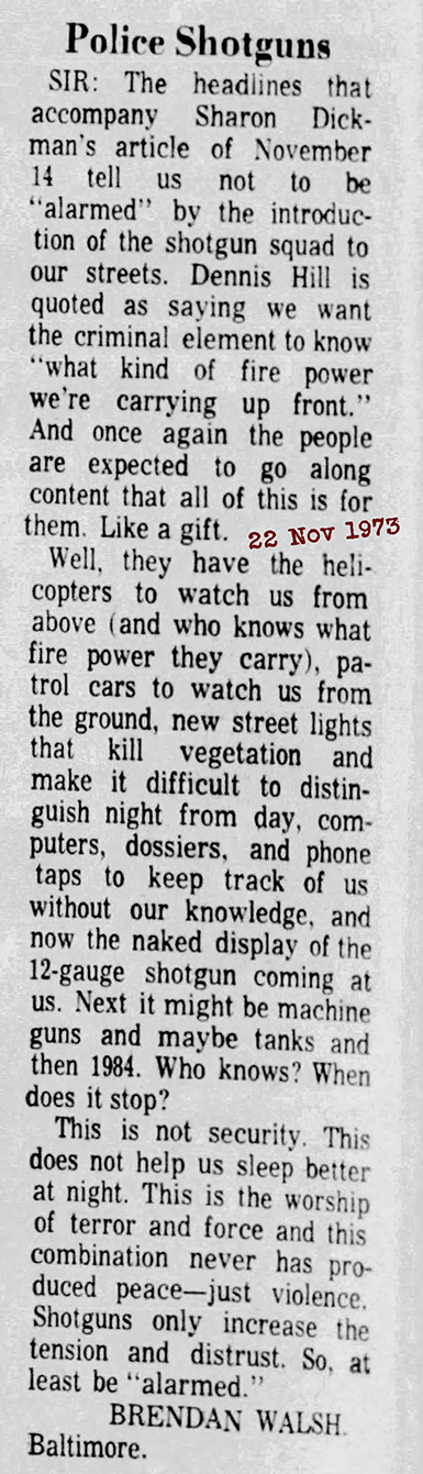 The Evening Sun Thu Nov 22 1973 Shotgun unit 72